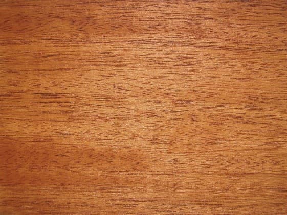 Oiled American mahogany veneer showing brown color and visible grain